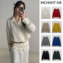 【INCHANT ME】[Planning] Viscose V-neck loose fit knit