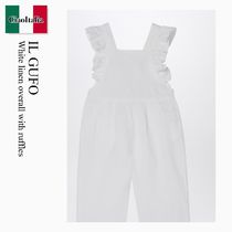 Il Gufo White Linen Overall With Ruffles