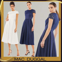 Mac Duggal*美シルエット*シンプル*手縫いの装飾*ミディ丈ドレス