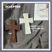 【SCULPTOR】Cross Leather Strap Wallet Brown