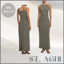 ST. AGNI【関税送料込＆SALE価格】シルククレープロングドレス