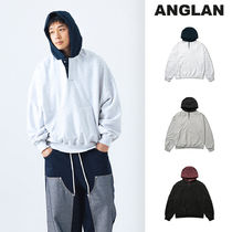 【ANGLAN】Ripstop Nylon Mixed Sweat Hoodie