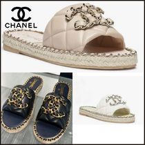 【可愛い♪】CHANEL★シャネル★チェーン×レザーCCロゴサンダル