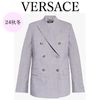 VERSACE ジャケット VERSACE  /  ダブルブレスト シャンブレー ブレザー ジャケット