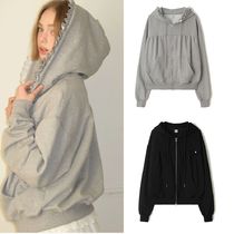 ★RONRON★PENDANT FRILL HOODIE ZIP UP