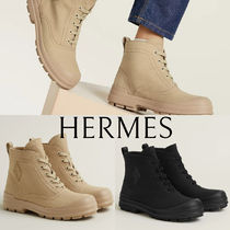 春夏活躍*HERMES*キャンバス ハイカットスニーカー Kooler Hロゴ