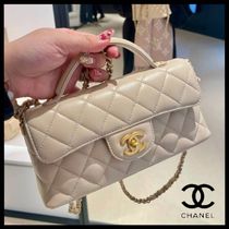 国内発送【上品でお洒落】CHANELトップハンドル ミニフラップBAG