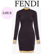 FENDI / レイヤード  ウールブレンド  ミニ  ドレス