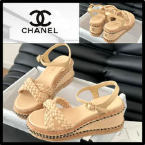 【ベージュ☆上品】★CHANEL★ウェッジソール サンダル