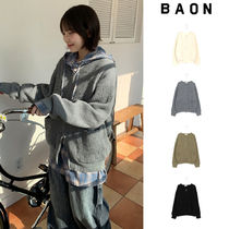 【BAON】[unisex] Tucony Two-Way Pocket Over Knit Zip-Up