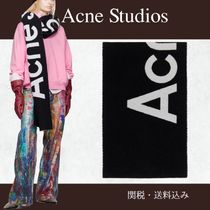 Acne Studios☆ブラック Toronty ロゴ コントラスト マフラー