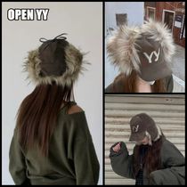 OPEN YY FAUX FUR CORDUROY EARFLAP CAP ファー キャップ