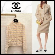 【CHANEL】セットアップ可能★25p 春カラー ツイード ジャケット