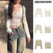 【Anyone more】Habu Punching Sleeveless Cardigan Set