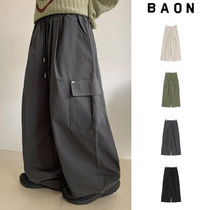 【BAON】Hentin banding string wide cargo pants