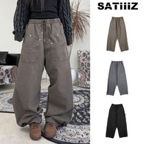 【SATIIIZ】Root Pigment Work Balloon Pants