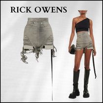 【RICK OWENS】DRKSHDW ダメージハイライズデニムショートパンツ