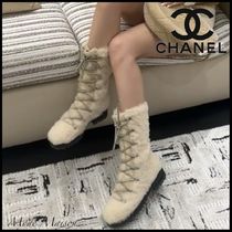 【もこもこが可愛い♪】CHANEL レースアップ ミドルブーツ