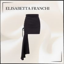 【ELISABETTA FRANCHI】クロスレース アシンメトリー スカート