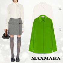 【MaxMara】SPORTMAX 2色 シルククレープデシン ゆったり シャツ