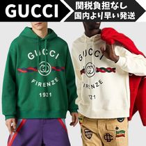 すぐ届く!【GUCCI】ロゴ Firenze 1921 パーカー フーディー GG