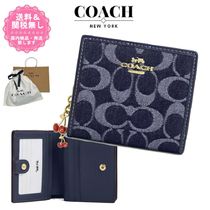 【国内即発】完売必至！COACH★シグネチャー デニム ミニ財布