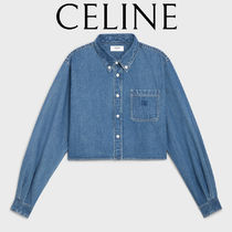 *CELINE*シャツ CROPPED SHIRT IN UNION OCEAN WASH DENIM