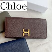 ■Chloe■フラップ付きグレインレザー製MARCIEロング ウォレット