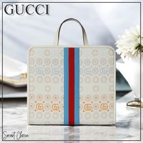 【GUCCI】大人もOK♪ GG ウェブ ストライプ キャンバス バッグ