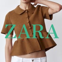 【ZARA】ニット ペプラム カーディガン | 2142/012/732