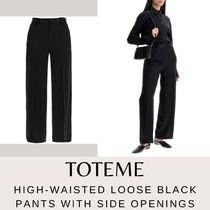 【TOTEME】【VIP】HIGH-WAISTED LOOSE BLACK PANTS