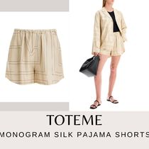 【TOTEME】【VIP】MONOGRAM SILK PAJAMA SHORTS