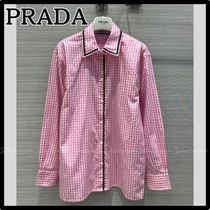 【PRADA】一枚でキマる☆lady's チェックシャツ pink(36/38/40)