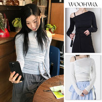 【WOOHWA】UNBAL SHOULDER STRAP TOP