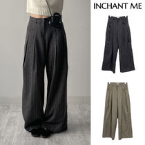 【INCHANT ME】Cupid Herringbone Wide Slacks