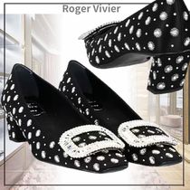 ■ Roger Vivier ■クリスタル刺繍サテンパンプス 4cm