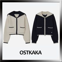 【OSTKAKA】WOOL BLENDED COLOR SCHEME SAILOR CARDIGAN