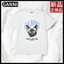 《GANNI》 ベーシック キャット リラックス フィット Tシャツ