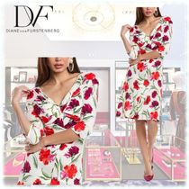 限定セール! DVF(ダイアン)花柄 Vネック ワンピース