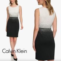 SALE！CALVIN KLEIN♪ラインストーン★Color Block Sheathドレス