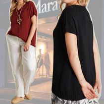 DT MaxMara ★ コットン Vネック 半袖 セーター OTARIA 2色