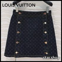 【すっきりとしたAライン♪】Louis Vuitton★ミニデニムスカート