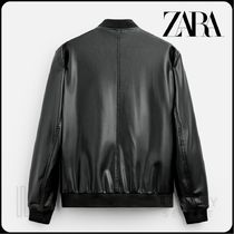 関税負担★ZARA★LEATHER EFFECT BOMBER JACKET