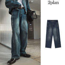 【2plan】Ocean Wash Side Cut Denim Pants