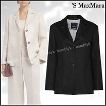 送料込☆【S MaxMara】アリゴ リネン シングルブレスト ブレザー