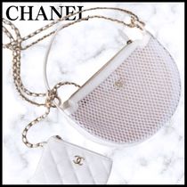 25S◆ポーチ付♪涼やかメッシュ◆CHANEL ラウンド ハンドバッグ