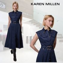 限定! Karen Millen 美ライン ベルト付き ミディドレス