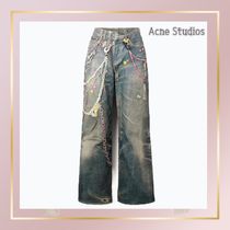 【送料込】ACNE STUDIOS ワイドジーンズ プリント入り