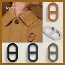 【HERMES】メゾンモチーフ×レザー☆Chaine d’Ancre ブローチ