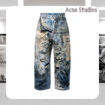 【送料込】ACNE STUDIOS ワイドジーンズ プリント入り